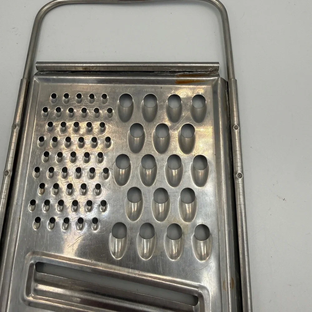 Vintage EKCO Stainless Steel Flat Grater Slicer Multi Purpose Kitchen Tool